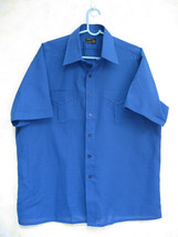 Mens XL Shirt JC Penny NWOT Blue 17-171/2 SS 2 pocket button down pointed collar - £11.23 GBP