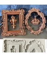 Antique Baroque Frames Silicone Mould Epoxy Resin Plaster Cake Fondant Mold - $17.32