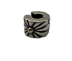 Pandora Sterling Silver Ale 14k Gold Sunburst Clip Bead Charm 790216 - £18.95 GBP