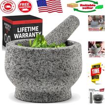 Unpolished Grey Granite Mortar and Pestle – Perfect for Crushing Herbs &amp;... - $810.95 MXN