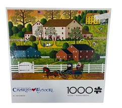 Charles Wysocki 1000-Piece Puzzle &quot;Hi Neighbor&quot; Buffalo Games Amish Menn... - £11.19 GBP