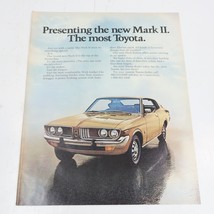 1972 Toyota Mark 2 6 Cylinder Car Print Ad 10.5&quot; x 13.5&quot; - £6.29 GBP
