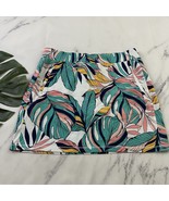 T by Talbots Womens Skort Skirt Size L Green Pink Tropical Print Pull On... - $19.79