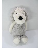 Jellycat Bashful Puppy Dog Chaucer Gray White Sheep Dog 12&quot; Plush - £20.85 GBP