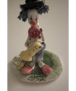 VINTAGE SIGNED COSARO PORCELAIN CERAMIC ITALIAN CLOWN FIGURINE HAND-PAINTED - $45.84 CAD