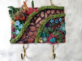 Kay Holder Wall Plaque Handmade Polymer Clay Mixed Media Cobblestone Life Path - £30.53 GBP