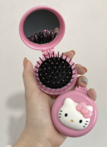 Hello Kitty Folding Extremely Compact Pocket Makeup Mirror Hair Brush - £9.44 GBP