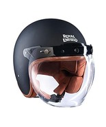 Royal Enfield Open Face Helmet with Bubble Visor Matt Black - £125.80 GBP