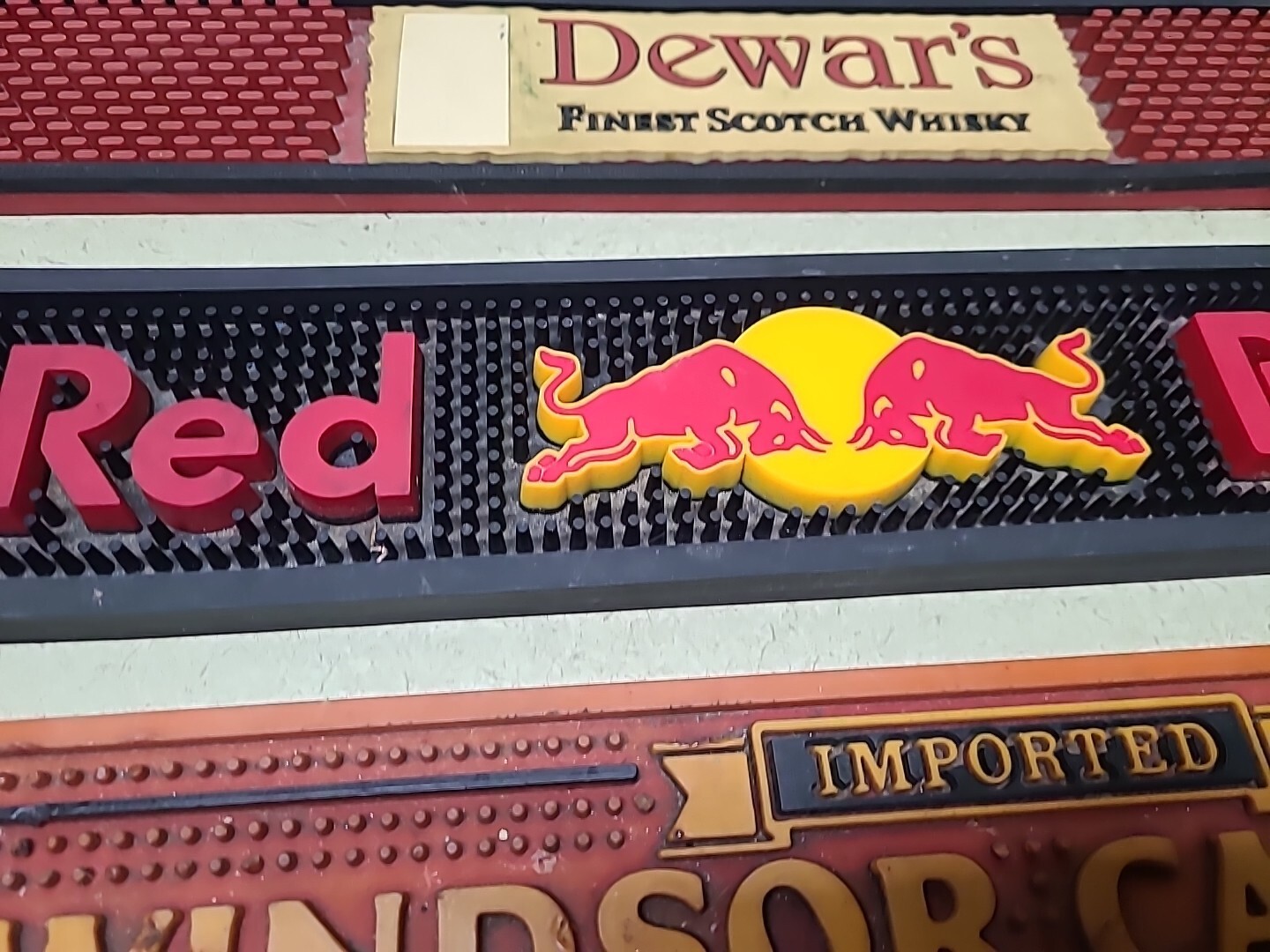 Lot of 3 Rubber Bar Spill/Drip Mats Red Bull, Dewar's, Windsor Canadian Whiskey Item image 4