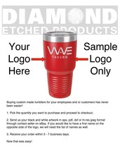 ENGRAVED Custom Personalized Name/Logo 30oz Stainless Steel Tumbler Red Gift! - £18.84 GBP