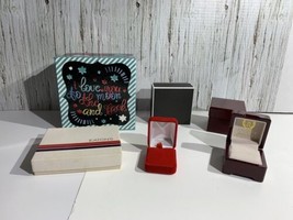 Vintage Jewelry Gift Presentation Boxes 6 Velvet Plastic Cardboard Eaton&#39;s - £11.80 GBP