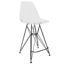 LeisureMod Cresco Barstool - Modern Clear ABS Resin Counter Height Stool... - $131.32+