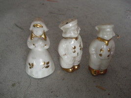 Lot of 3 Vintage Porcelain Dutch Boy Girl S&amp;P Shaker Figurines 2 1/2&quot; Tall - £14.47 GBP