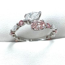 1.64 CT Bypass Art Deco Design Lab Grown Diamond Engagement Ring 14k White Gold - $3,266.01