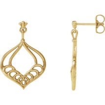 Authenticity Guarantee 
14K Yellow Gold Vintage Style Earrings - £454.87 GBP