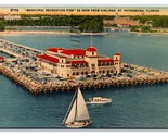 Municipal Recreation Pier St Petersburg Florida FL Linen Postcard W6 - £2.29 GBP