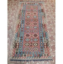 Stunning 3x7 Authentic Hand Knotted Flat Weave Kilim Rug B-77420 - £372.29 GBP