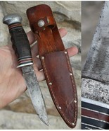 vintage Remington Dupont RH-50 fixed blade knife STACKED LEATHER leather... - $114.87 CAD