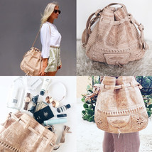 Bohemian Leather Shoulder Bag Light  Tan, shoulder bag, fashion leather bag. - £133.09 GBP