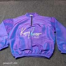 Vintage Iridescent Purple Key West Florida Windbreaker 1/4 Zip Jacket - $32.45