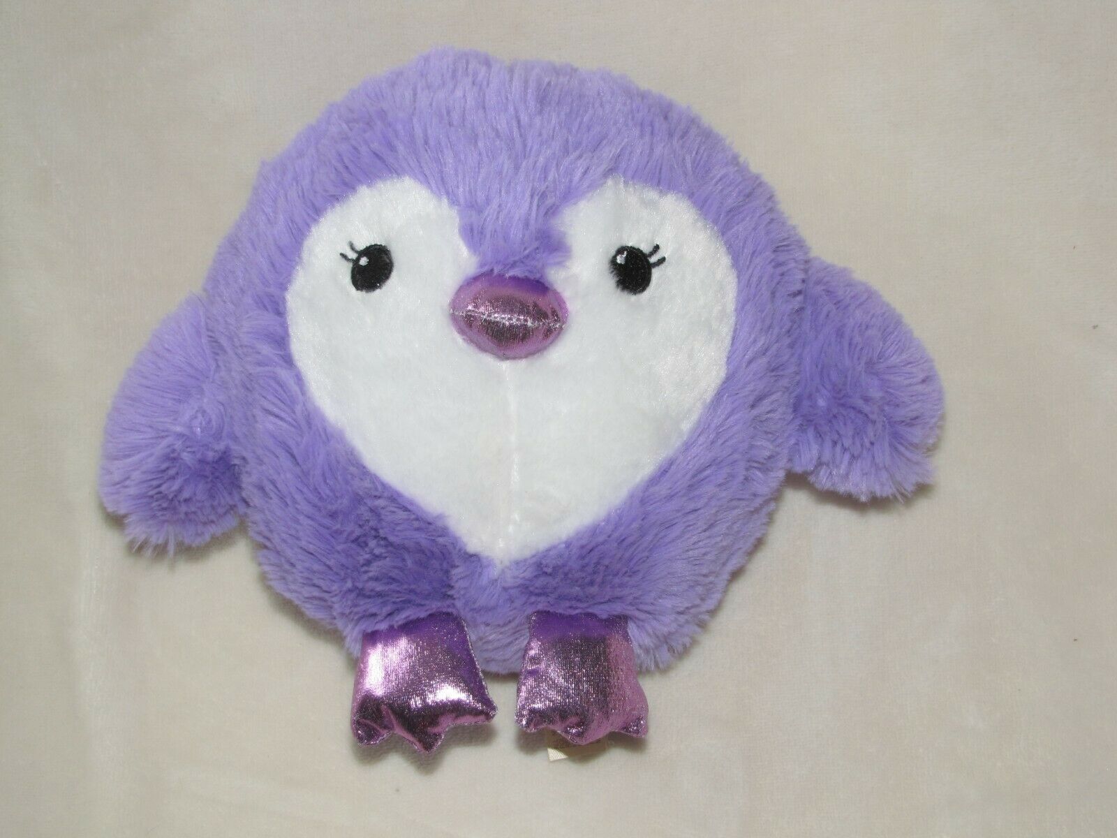 Dandee Dan Dee Purple Circle Ball Stuffed Plush Penguin Owl Bird White Heart 7" - £40.71 GBP