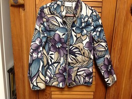 Alfred Dunner Lightweight Multi-Color Flowered Jacket Blazer Size 10 - £15.16 GBP