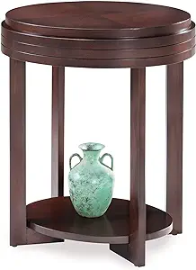 10107-Ch Oval Side Table With Shelf, Chocolate Cherry - $242.99
