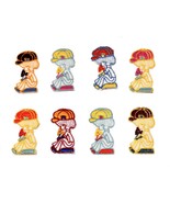 Vintage Lot 8 Boy Girl Cap Hat Embroidery Patches Iron-On 3.25 x 1.75&quot; - $9.90