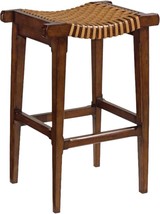 Bar Stool WOODBRIDGE CHEIFTAIN Chamfered Tapered Posts Bordeaux Red Hard... - £966.42 GBP