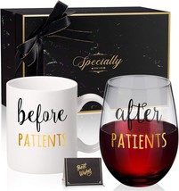 Before Patients After Patients 11 oz Coffee Mug and 18 oz Stemless Wine ... - £40.68 GBP