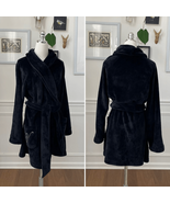 Victoria’s Secret Plush Black Monogram V Short Robe XS - $456.17 MXN