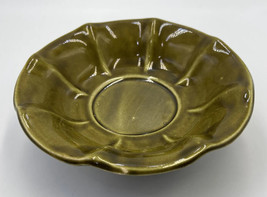 McCoy USA Bowl Candy Dish Snacks Green Scalloped Vintage - £14.37 GBP