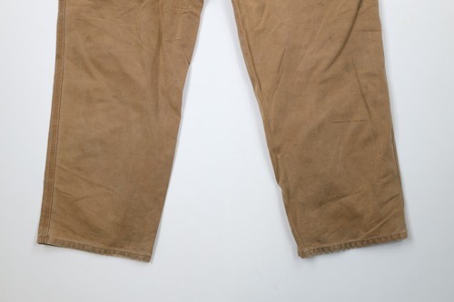 Vtg Carhartt Mens 42x32 Distressed Relaxed Fit Canvas Wide Leg Dungaree Pants Item image 14