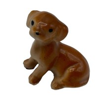 Vintage Porcelain Mini Dog Figurine Beige Dachshund Puppy 1” - £9.56 GBP