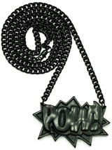 POW Necklace New Homica Pendant 34 Inch Cuban Link Metal Chain - £19.83 GBP