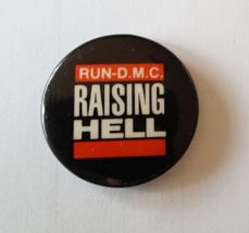 RUN-DMC Pinback Raising Hell Vintage Badge Button 1986 RAP Hip-Hop Old Skool - £12.86 GBP