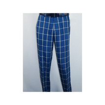 Men INSERCH premium Soft Cool Linen  2pc Walking Leisure suit 7098 Blue Plaid image 5