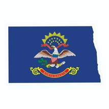 North Dakota State Map Outline with Flag Sticker, Decal, Vacation Sticker - $3.59+