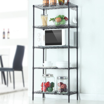 Changeable Assembly Floor Standing Carbon Steel Storage Rack Black - £51.54 GBP