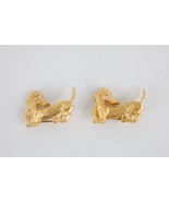 Vtg 60s Lot of 2 Gold Tone Dachshund Weiner Sausage Dog Pin Brooch Lapel... - €38,12 EUR