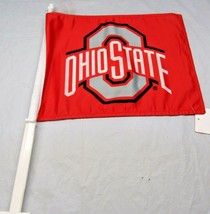 NCAA Ohio State Buckeyes Logo on Red Window Car Flag by Fremont Die - £11.08 GBP