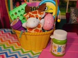 18&quot; Doll Easter Basket Giraffe Yellow fits Our Generation &amp; American Girl Lot - £7.90 GBP