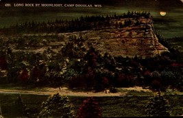 Camp Douglas, Wis., Long Rock By Moonlight Antique 1914 POSTCARD-BK51 - £3.86 GBP