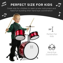 Kids Drum Set, Junior Beginner With Snare Drums Cymbals Throne Bass Toms Kit - £71.57 GBP+