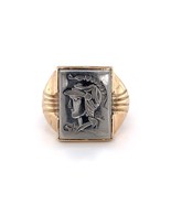 10k Yellow Gold and Silver Warrior Intaglio Men&#39;s Ring Size 8 Jewelry (#... - $859.80 CAD