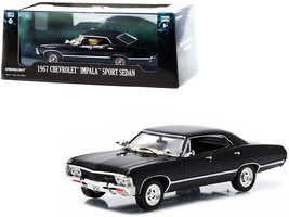 1967 Chevrolet Impala Sport Sedan Tuxedo Black 1/43 Diecast Model Car by Greenli - £26.51 GBP