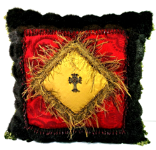 Reilley-Chance Collection Fringed Pillow W/Cross 16&quot; Square - £71.21 GBP