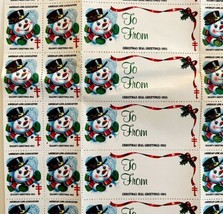 1985 Frosty Snowman Christmas Greeting Stamps American Lung Lot Of 30 VT... - $24.99