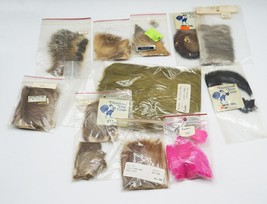 Lot of 11 Fly Tying Fishing Rabbit Fur Skin Mink Tail etc. - £31.10 GBP