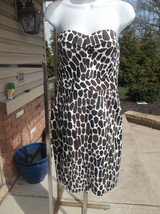 Nwt Trina Turk Adorable Animal Print Strapless Dress 8 - £71.93 GBP